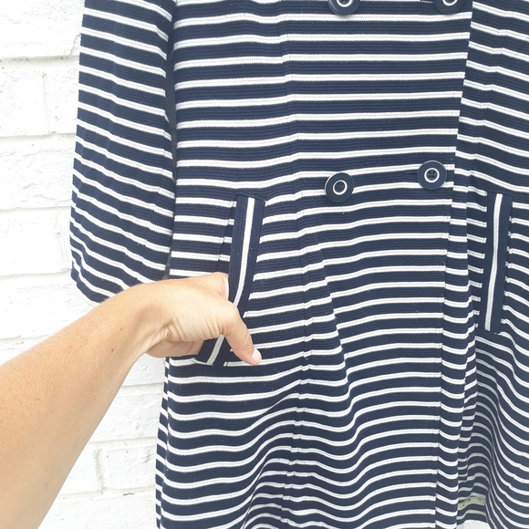 Cabi Maritime Trench Coat Jacket Stripe - Picture 6 of 6